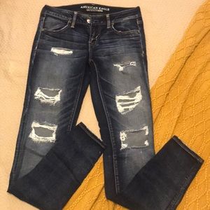 Size 8 destroyed jeggings extra long